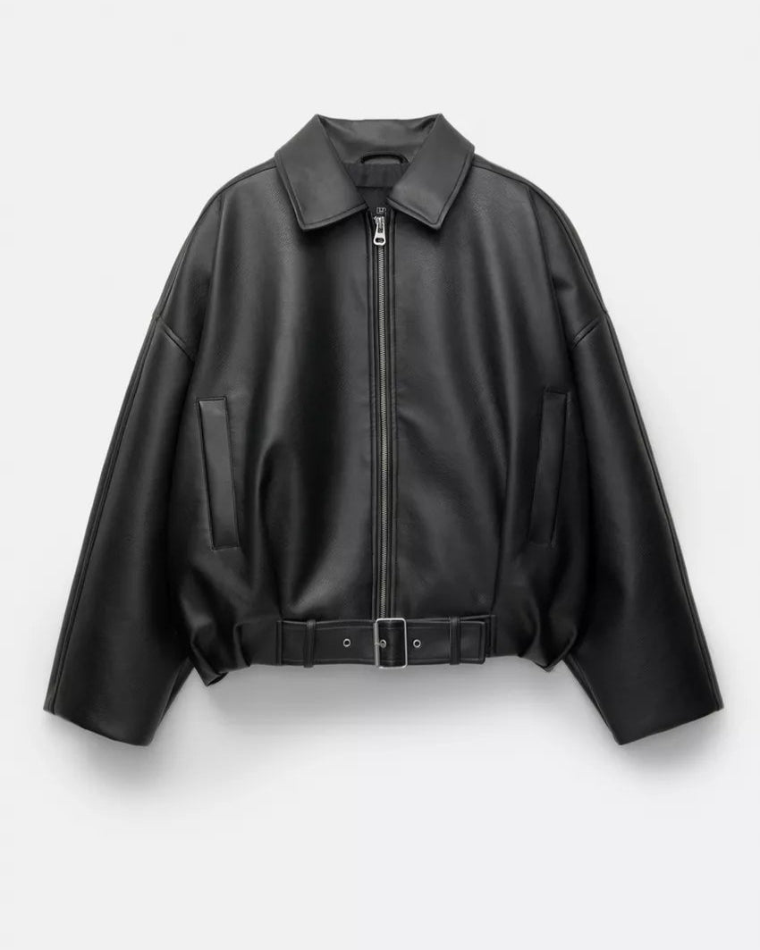 Blair | Retro Zip-Up Faux Leather Jacket for Women