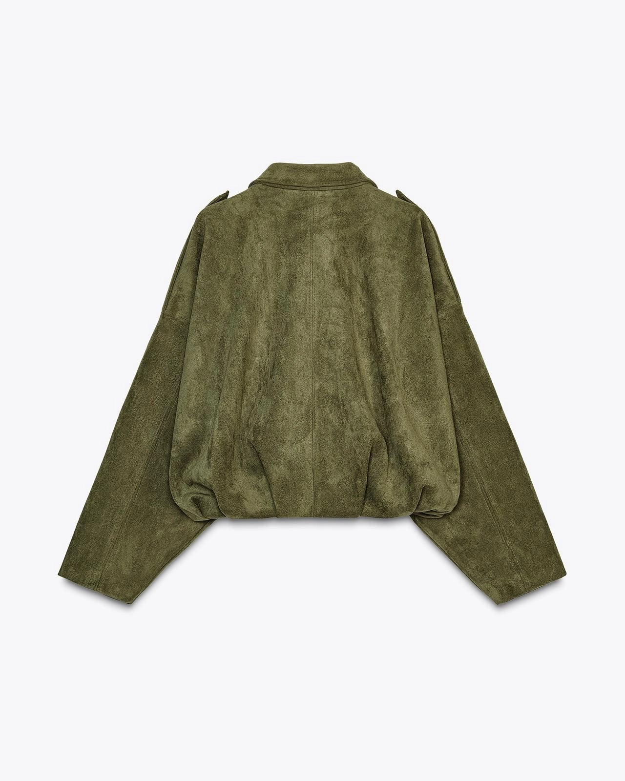 Daphne | Suede Batwing Pilot Jacket for Women