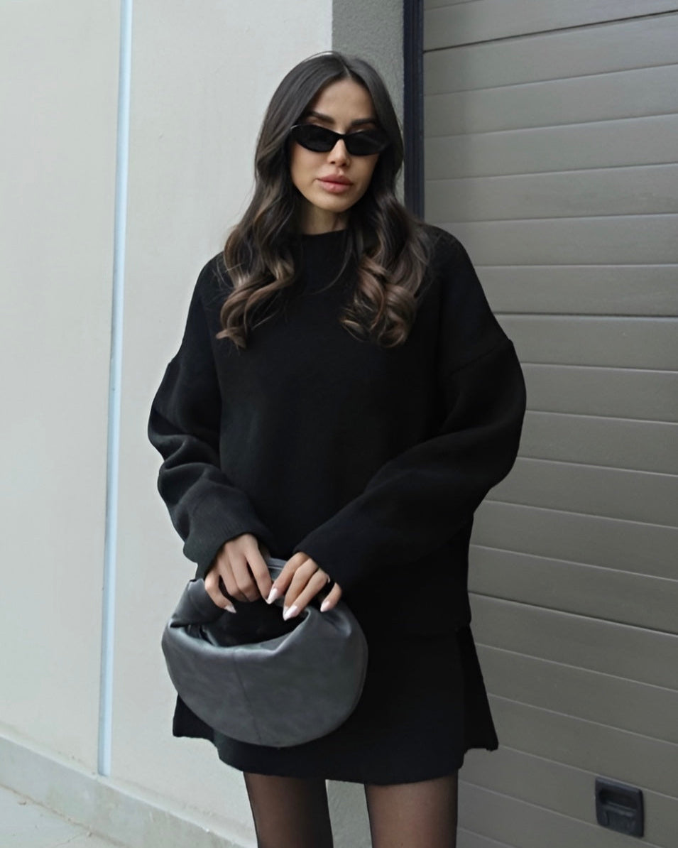 Laura | Relaxed Knit Sweater and Shorts Lounge Set for Women