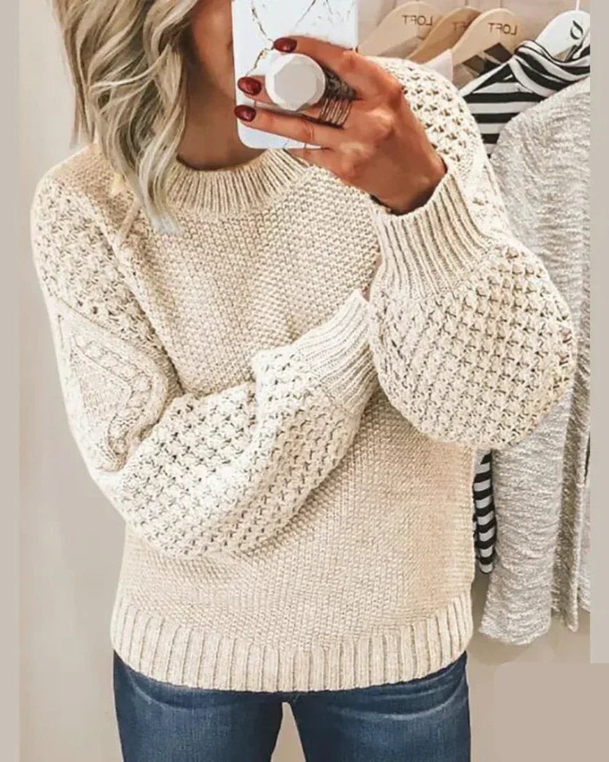Hazel | Classic Textured Knit Sweater for Women