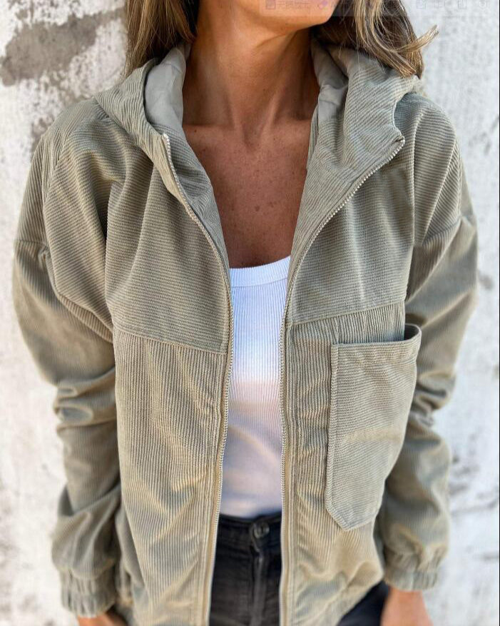 Romy | Lightweight Corduroy Zip Jacket for Women