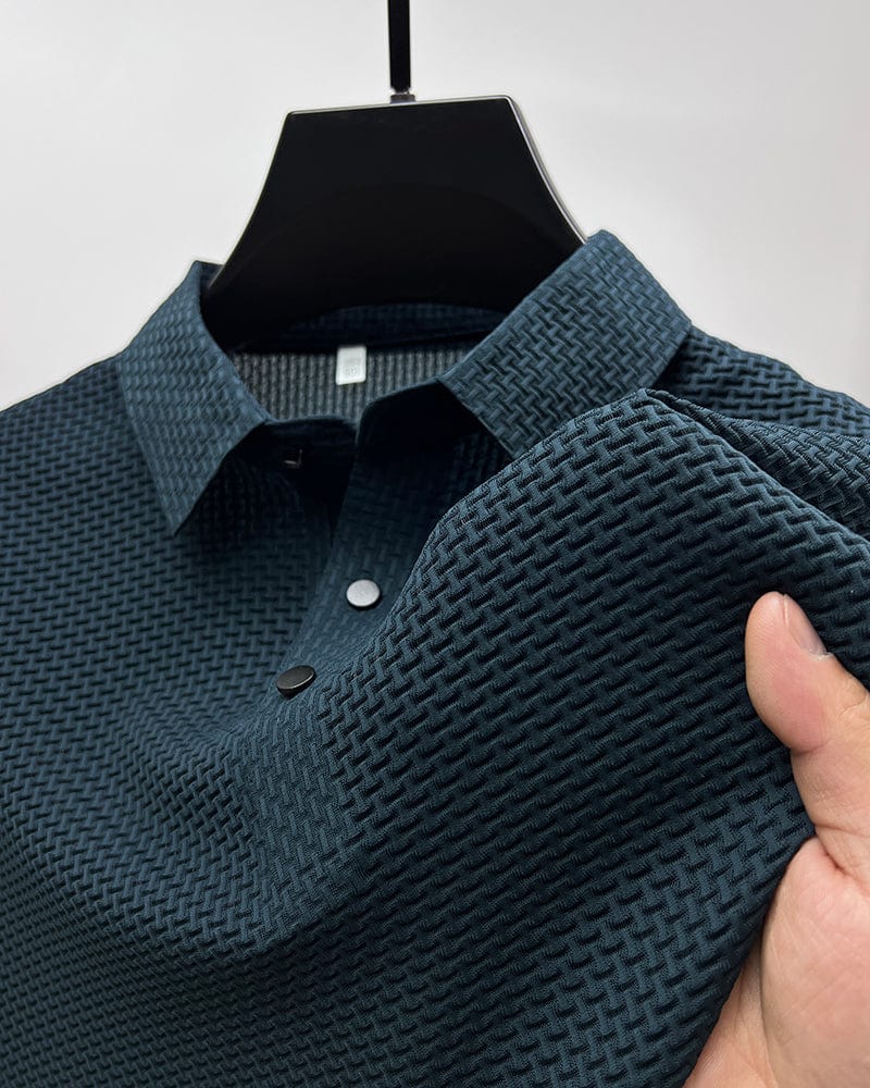 Miles | Textured Mesh Short Sleeve Polo Shirt for Men