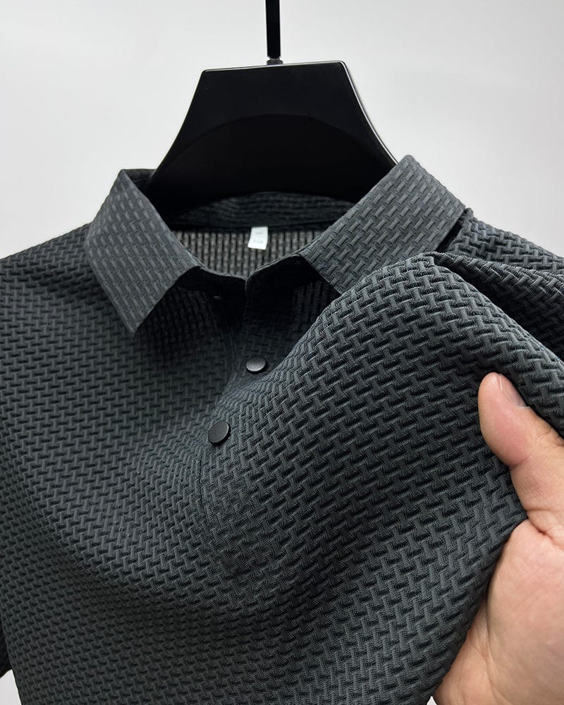 Miles | Textured Mesh Short Sleeve Polo Shirt for Men