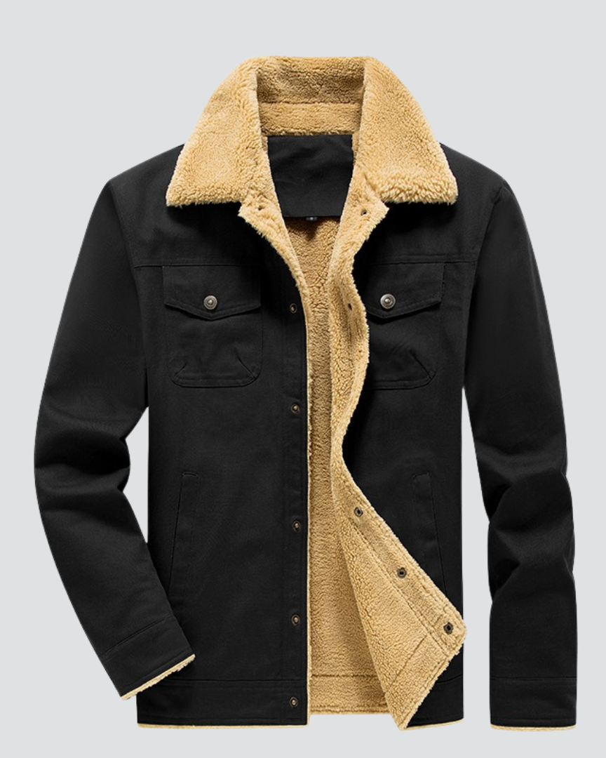 Mason | Sherpa-Lined Button-Up Bomber Jacket for Men