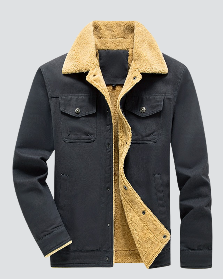 Mason | Sherpa-Lined Button-Up Bomber Jacket for Men