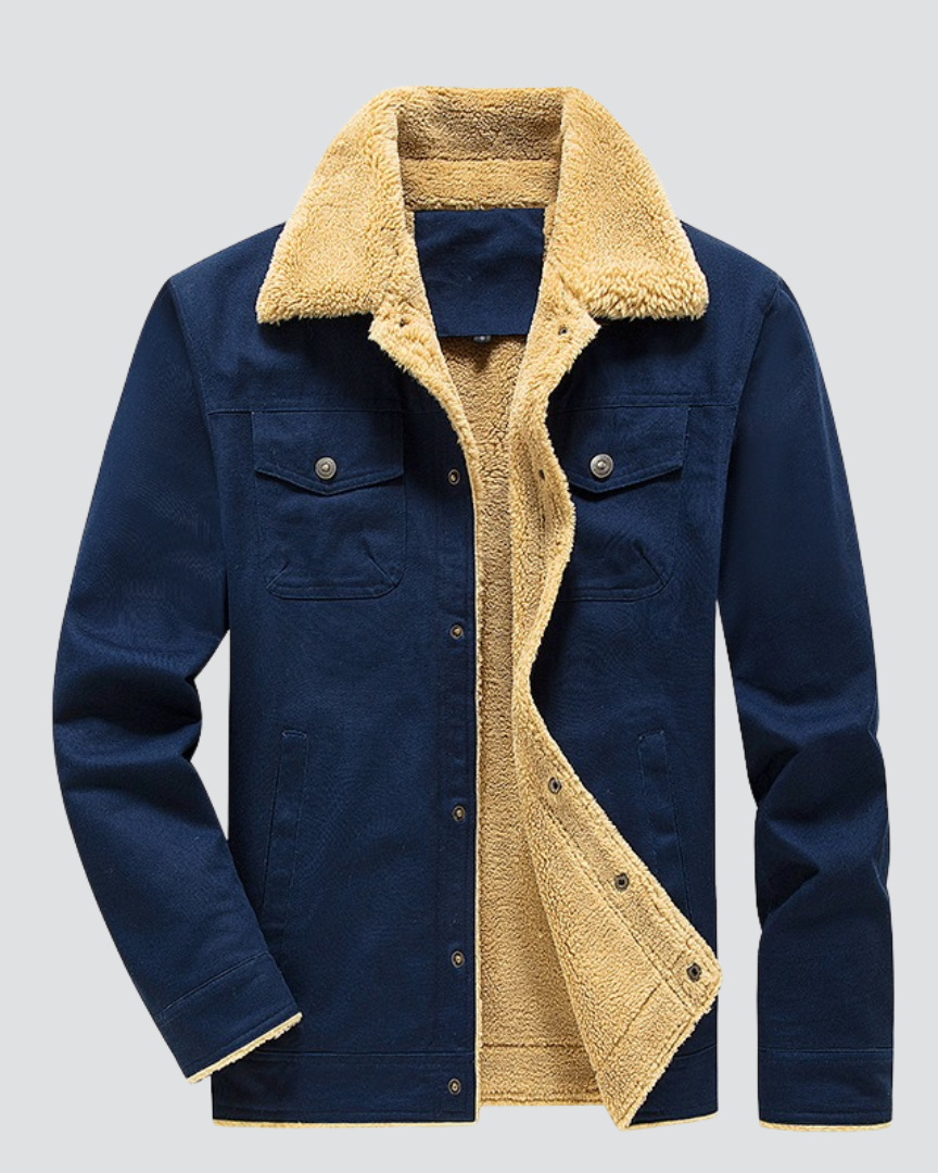 Mason | Sherpa-Lined Button-Up Bomber Jacket for Men