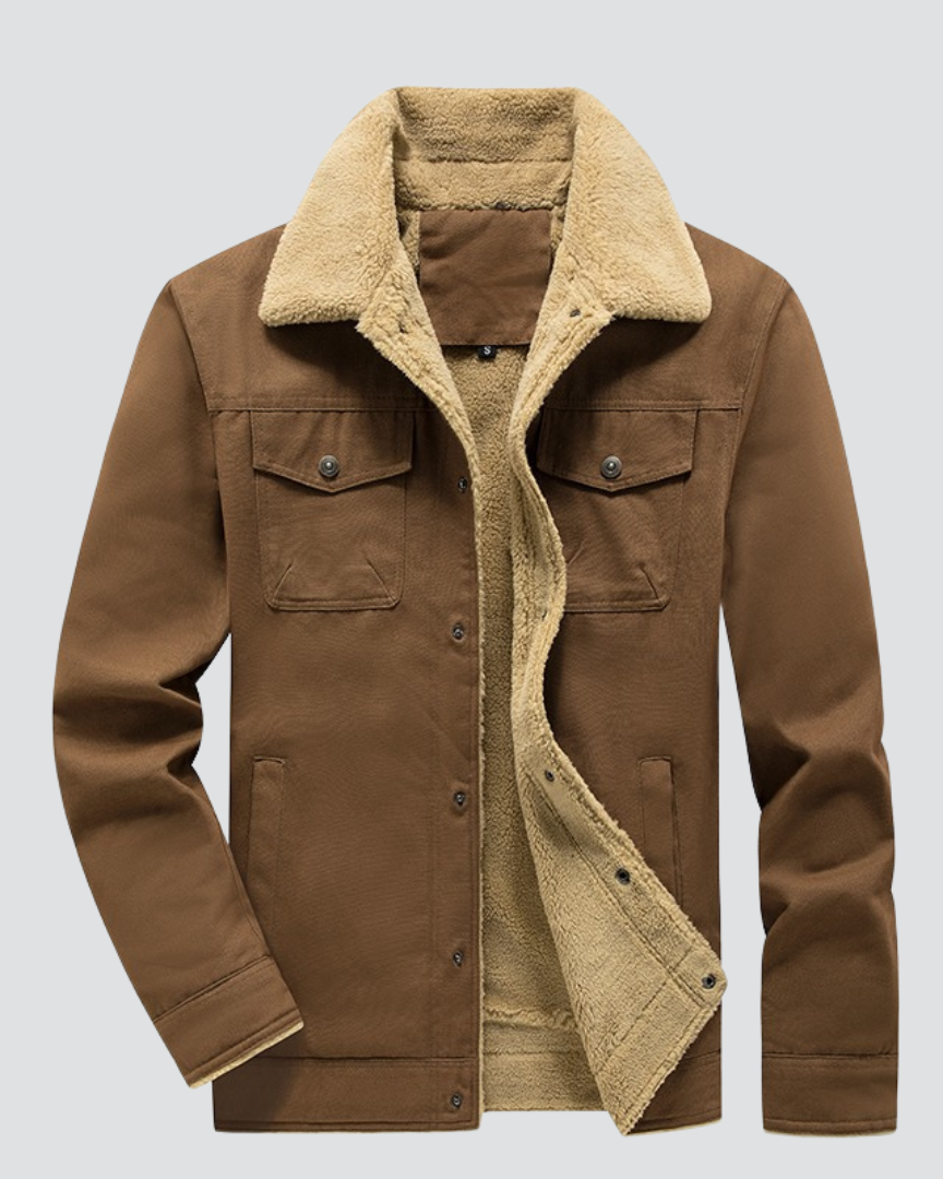 Mason | Sherpa-Lined Button-Up Bomber Jacket for Men