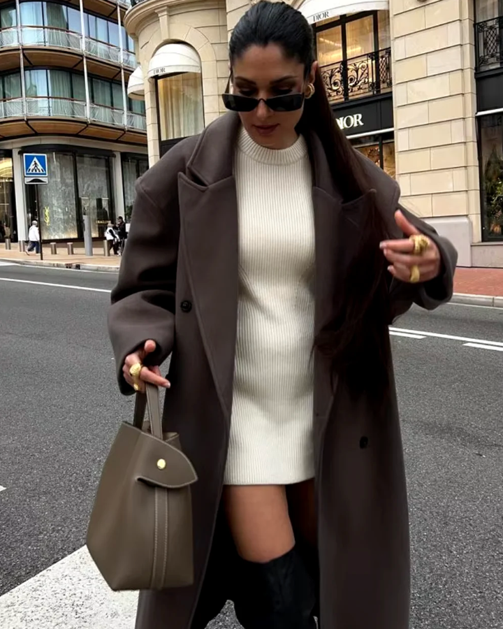 Jade | Oversized Double-Breasted Relaxed Coat for Women