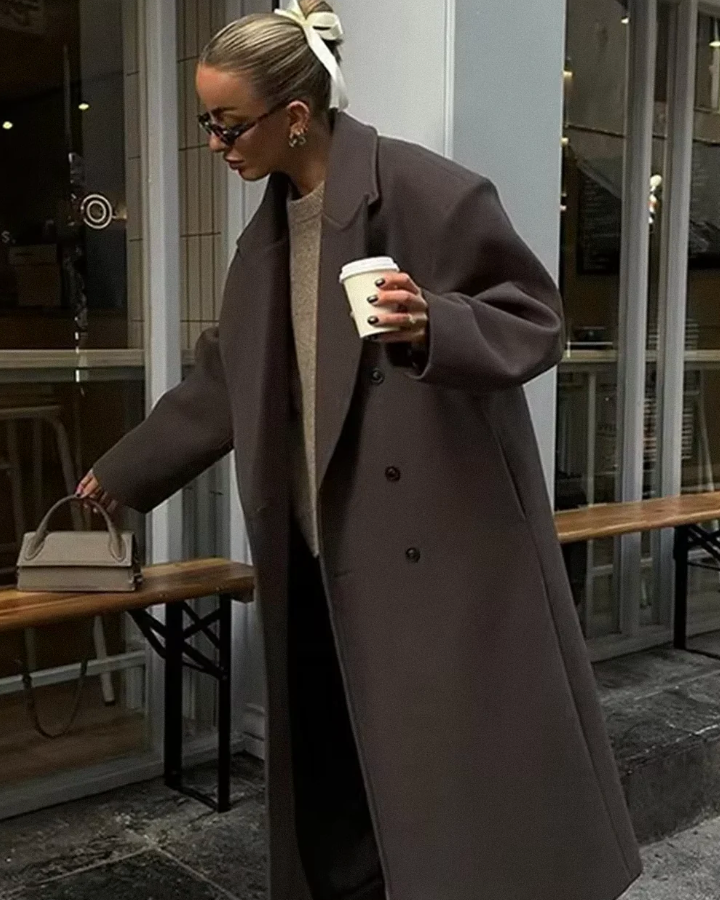 Jade | Oversized Double-Breasted Relaxed Coat for Women