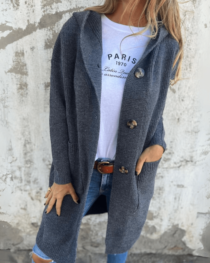 Nyla | Long Button-Down Knit Cardigan for Women