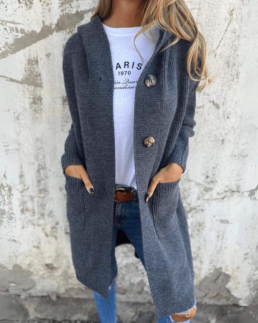 Nyla | Long Button-Down Knit Cardigan for Women