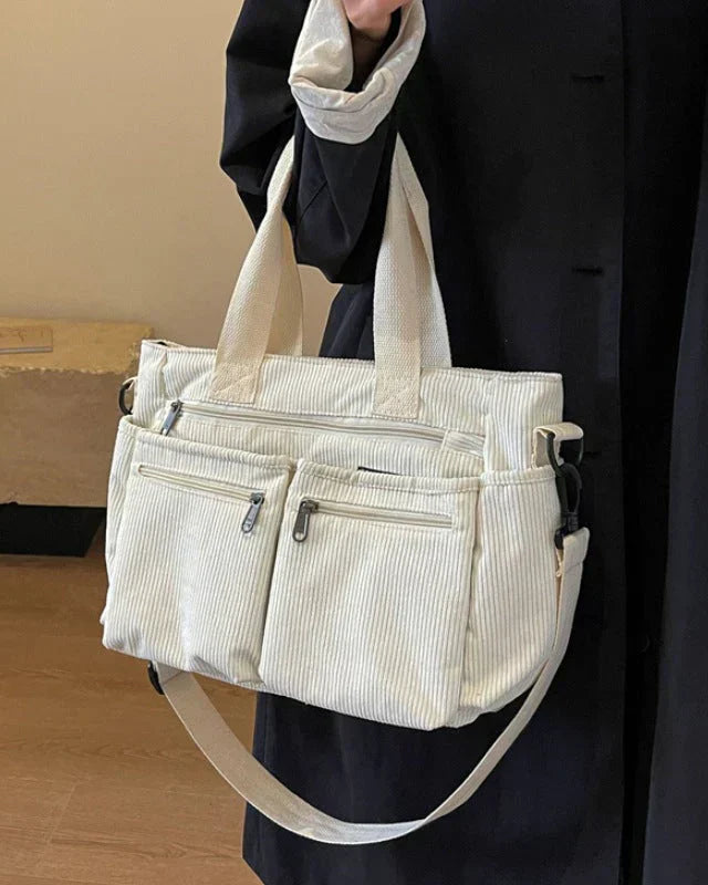 Kaia | Casual Multi-Pocket Corduroy Tote Bag for Women