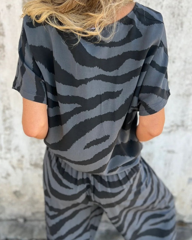Zuri | Bold Zebra Print Two-Piece Set for Women