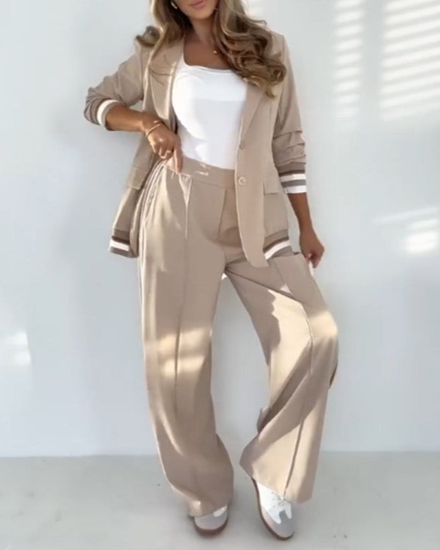 Sienna | Tailored Blazer and Wide-Leg Trousers Set for Women