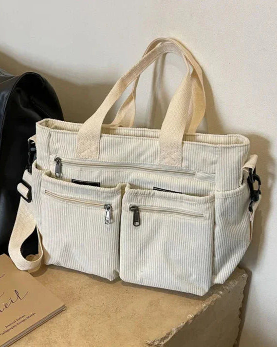 Kaia | Casual Multi-Pocket Corduroy Tote Bag for Women