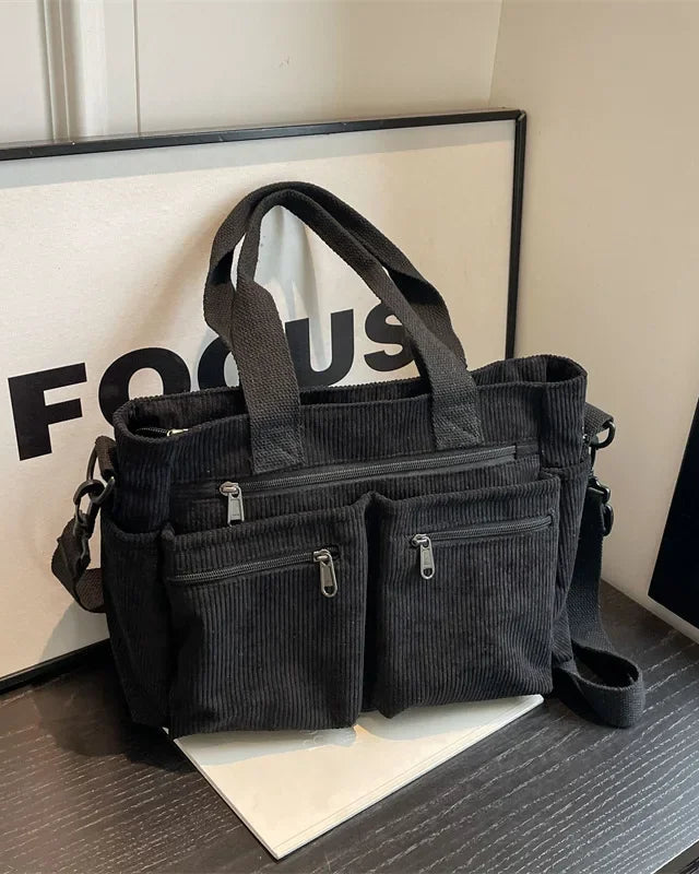 Kaia | Casual Multi-Pocket Corduroy Tote Bag for Women
