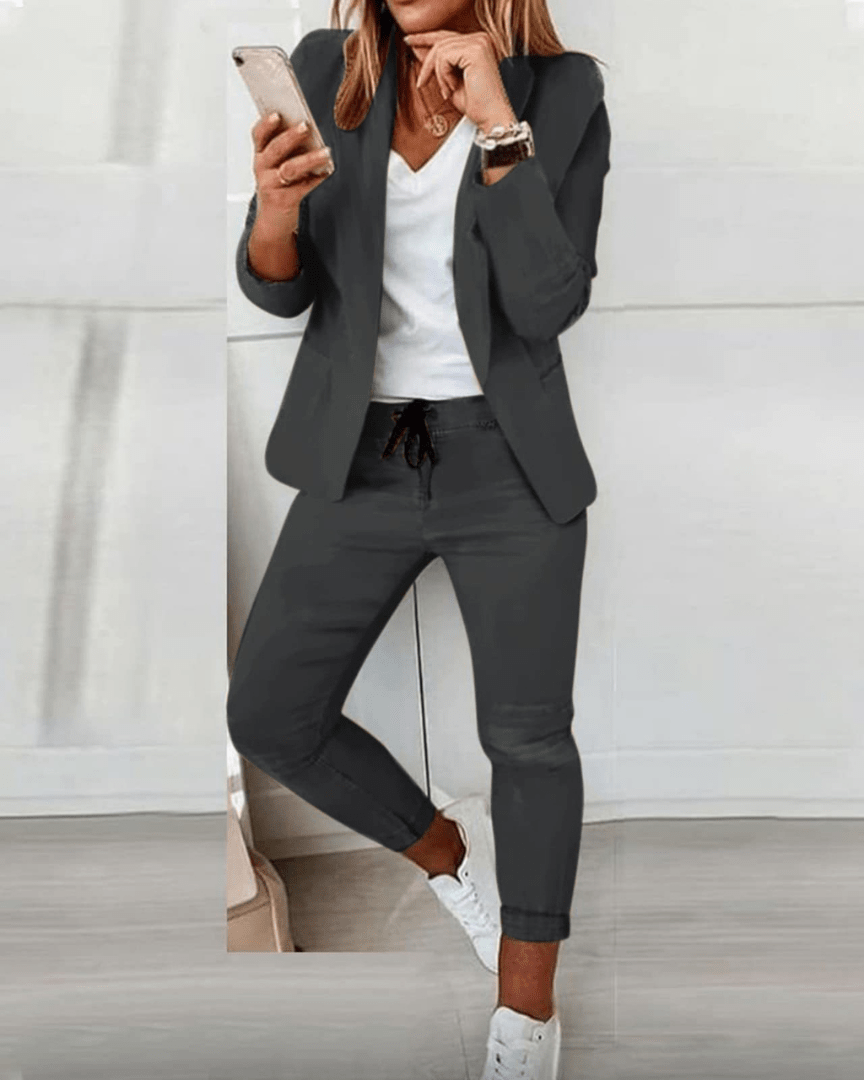 Talia | Relaxed Blazer and Tapered Jogger Suit Set for Women