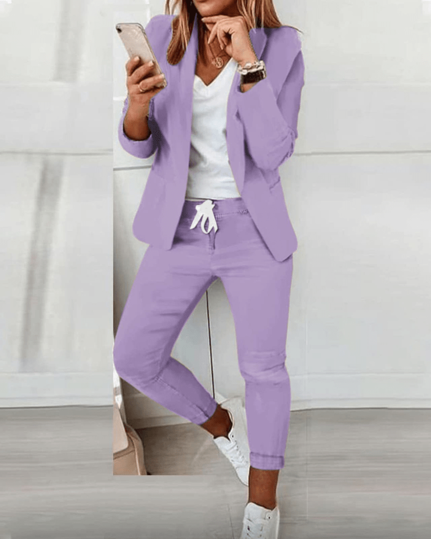 Talia | Relaxed Blazer and Tapered Jogger Suit Set for Women