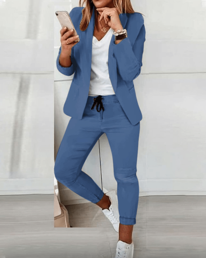 Talia | Relaxed Blazer and Tapered Jogger Suit Set for Women