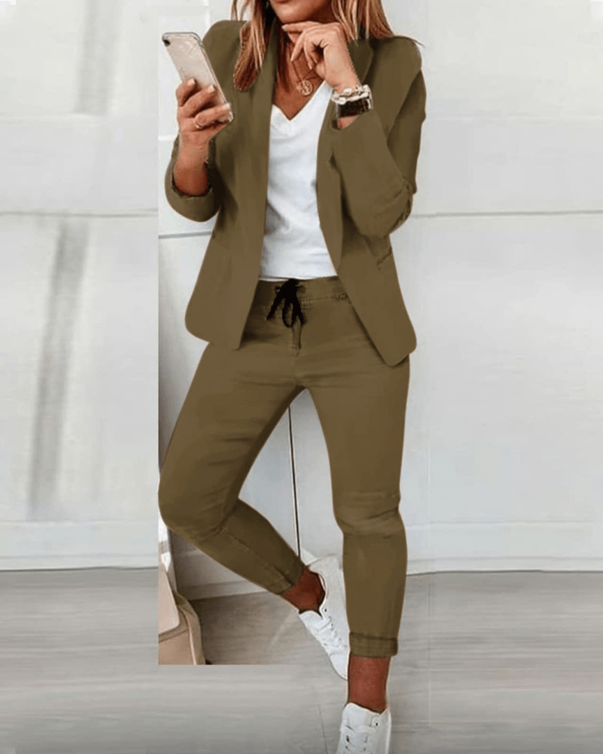 Talia | Relaxed Blazer and Tapered Jogger Suit Set for Women