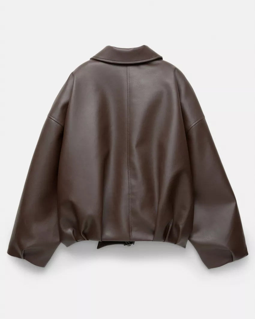 Blair | Retro Zip-Up Faux Leather Jacket for Women