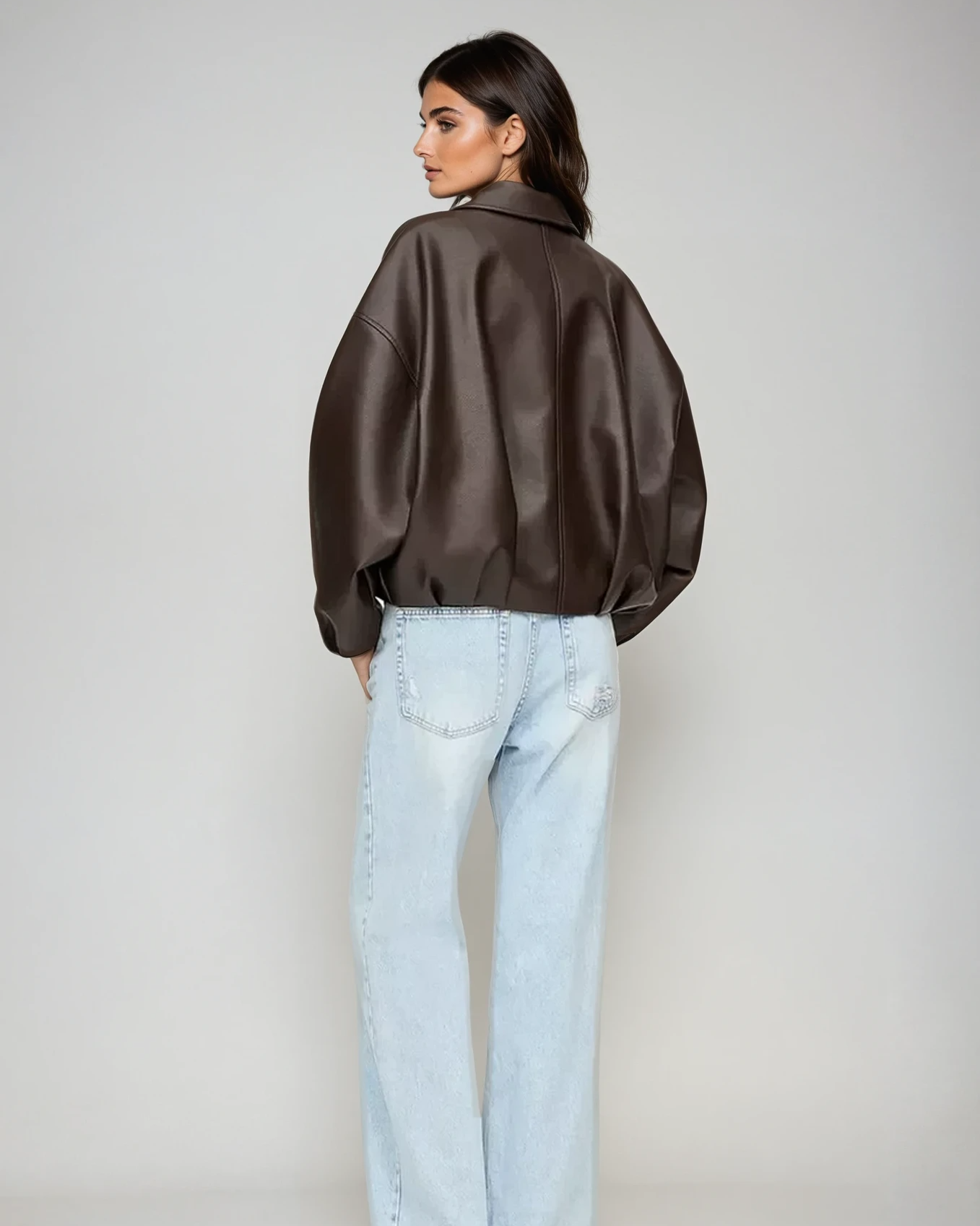 Blair | Retro Zip-Up Faux Leather Jacket for Women