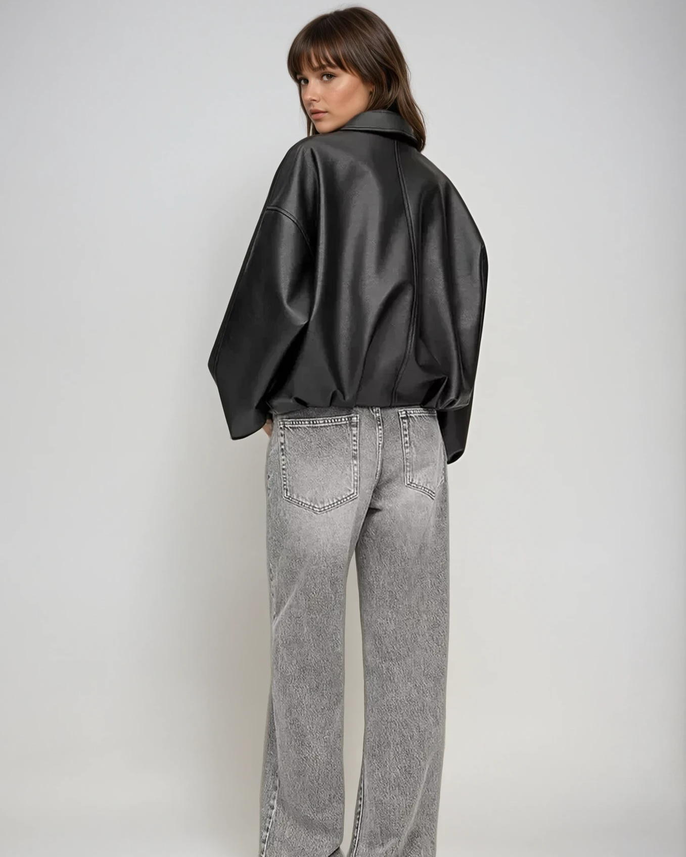 Blair | Retro Zip-Up Faux Leather Jacket for Women