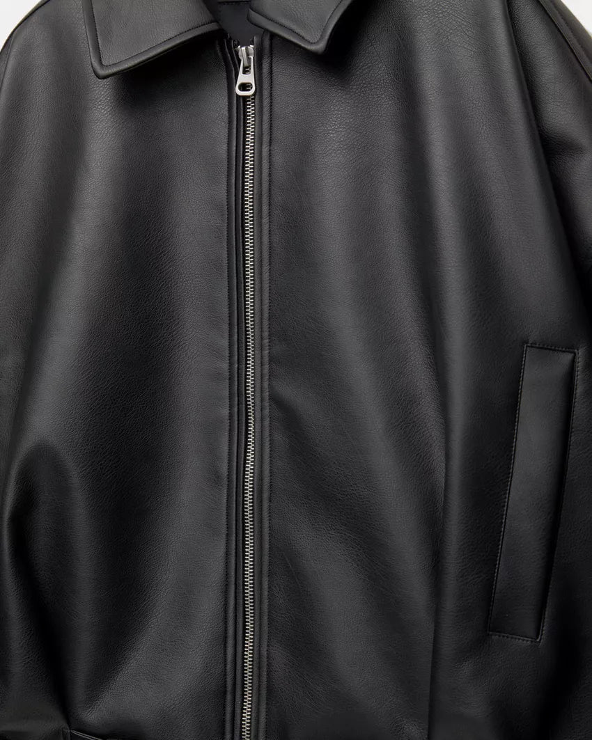 Blair | Retro Zip-Up Faux Leather Jacket for Women