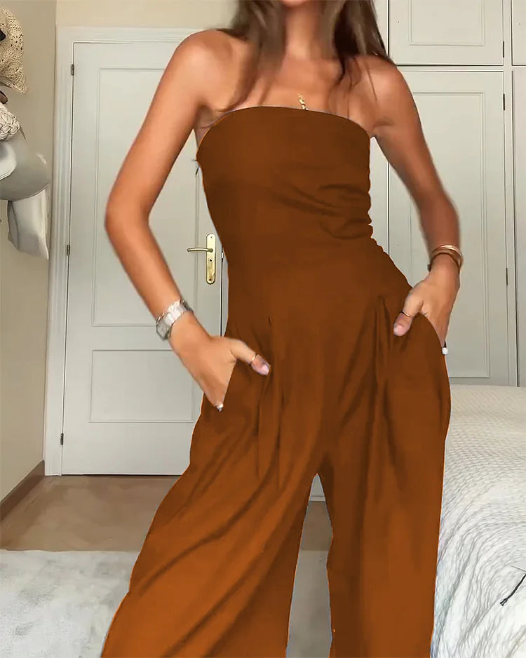 Sofia | Strapless Tailored Jumpsuit for Women