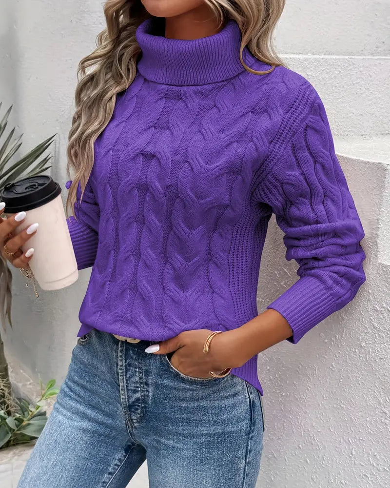 Clara | Classic Cable-Knit Turtleneck Sweater for Women