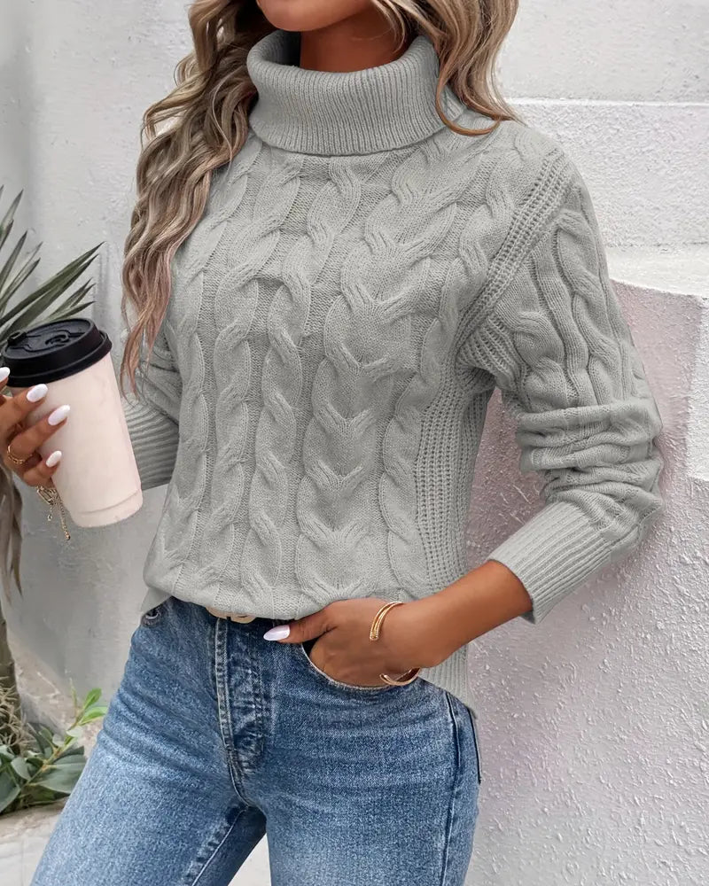 Clara | Classic Cable-Knit Turtleneck Sweater for Women