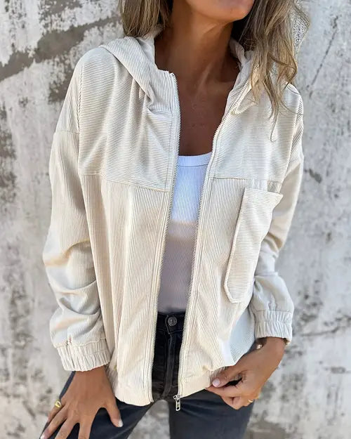 Romy | Lightweight Corduroy Zip Jacket for Women
