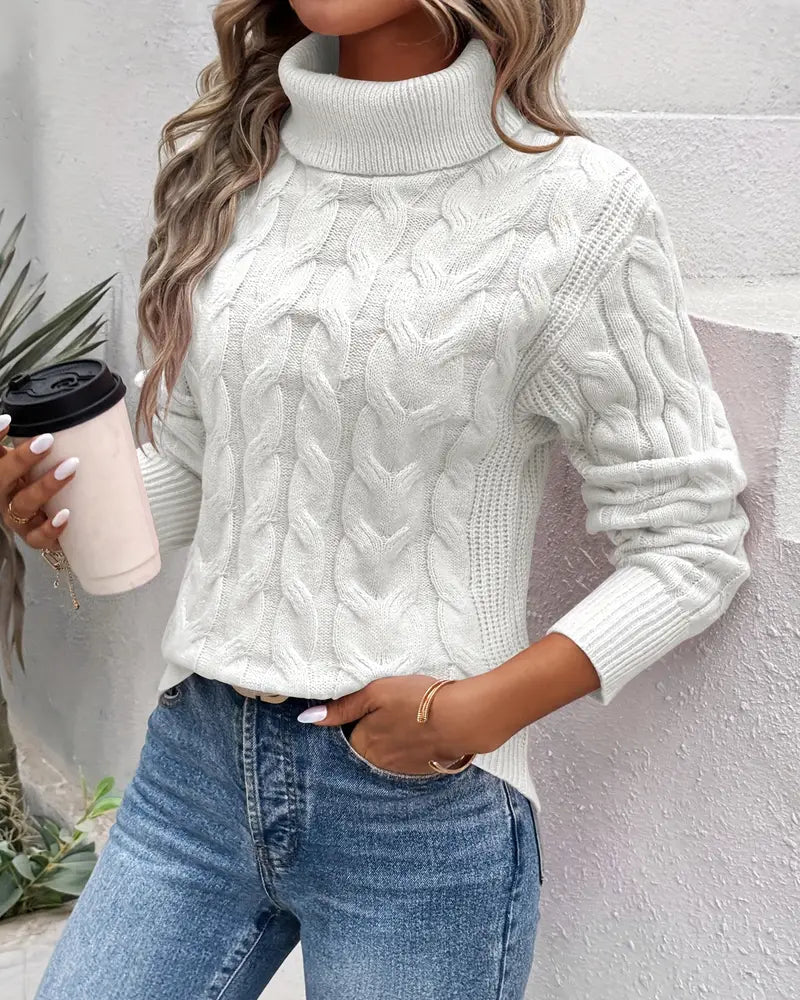 Clara | Classic Cable-Knit Turtleneck Sweater for Women