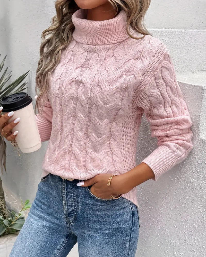 Clara | Classic Cable-Knit Turtleneck Sweater for Women