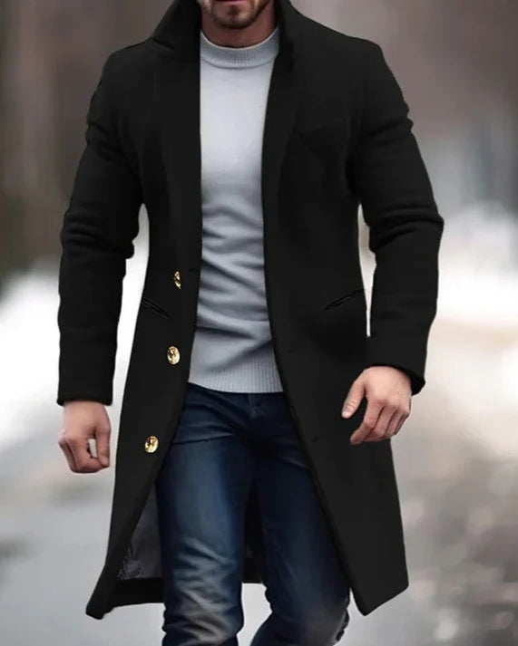 Elias | Classic Buttoned Trench Coat for Men