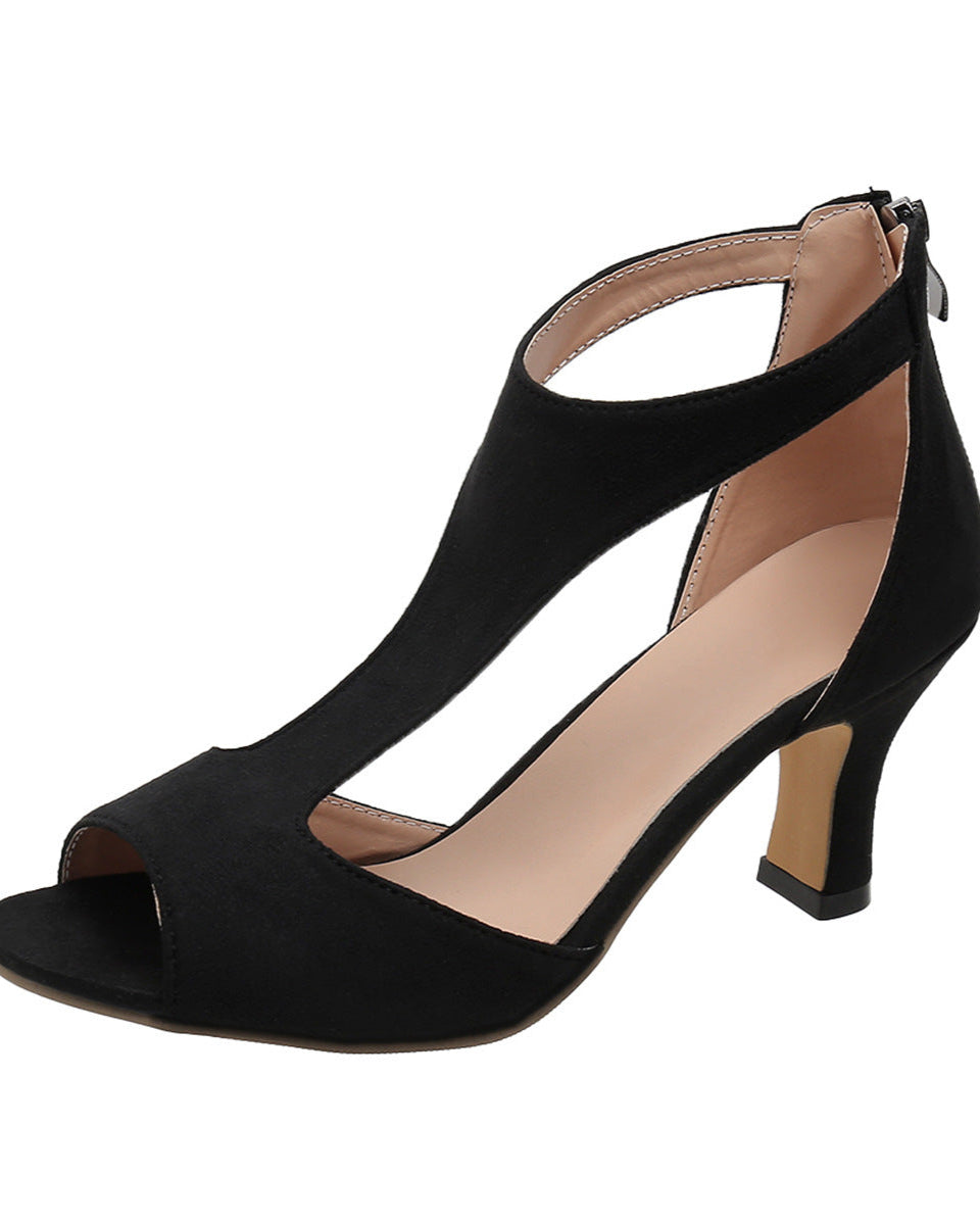 Elena | Open-Toe Cutout Supportive Heeled Sandals for Women