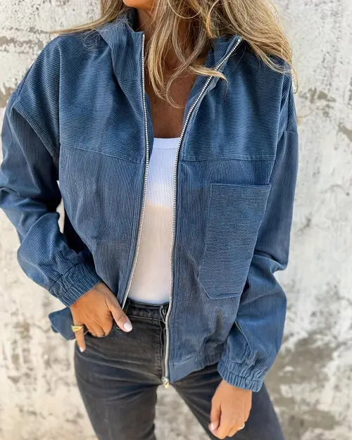 Romy | Lightweight Corduroy Zip Jacket for Women