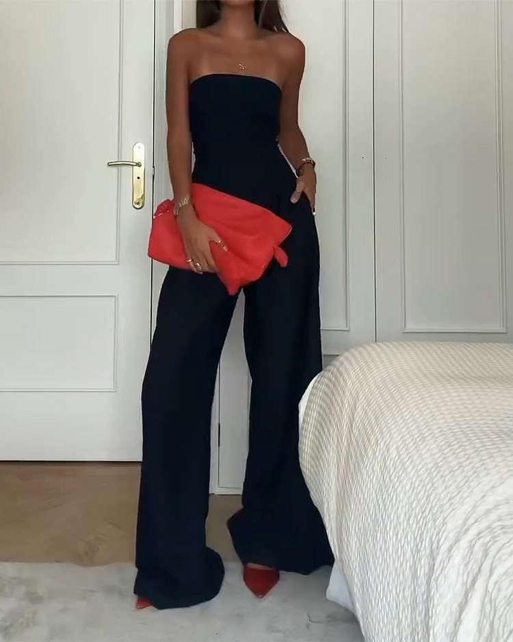 Sofia | Strapless Tailored Jumpsuit for Women