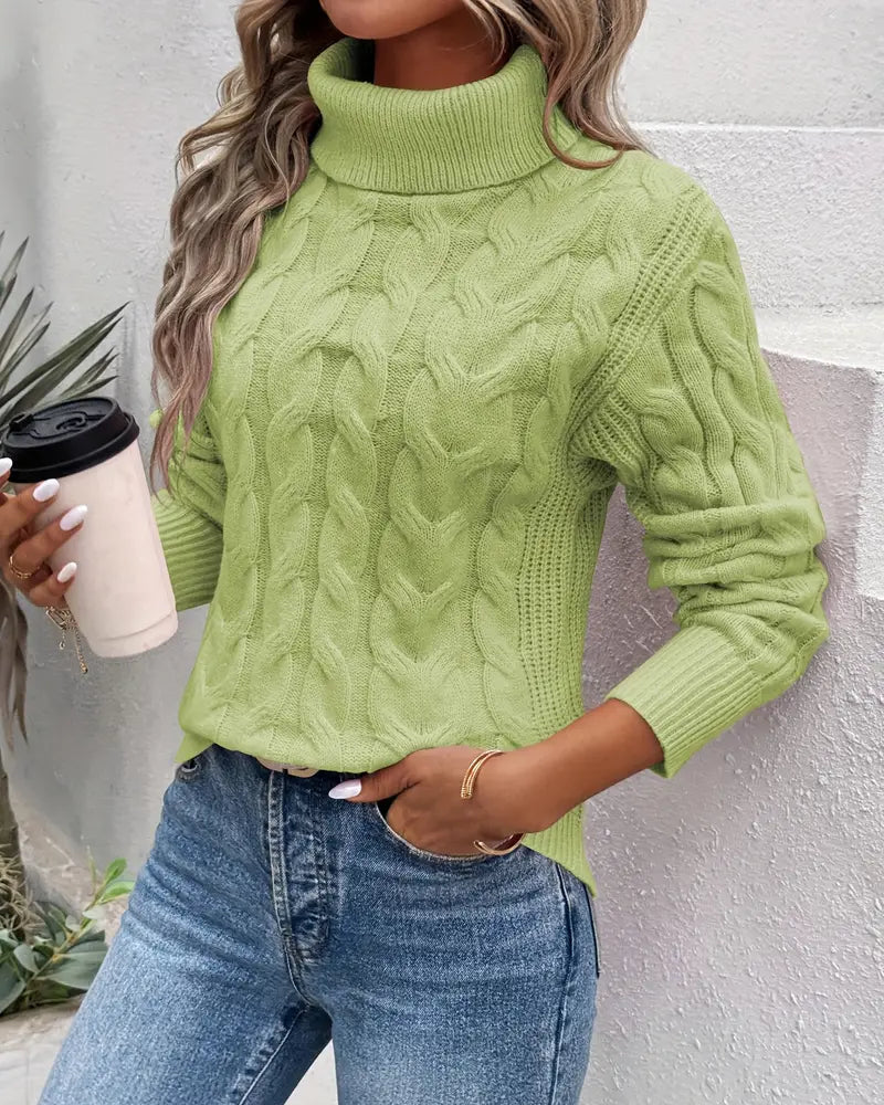 Clara | Classic Cable-Knit Turtleneck Sweater for Women