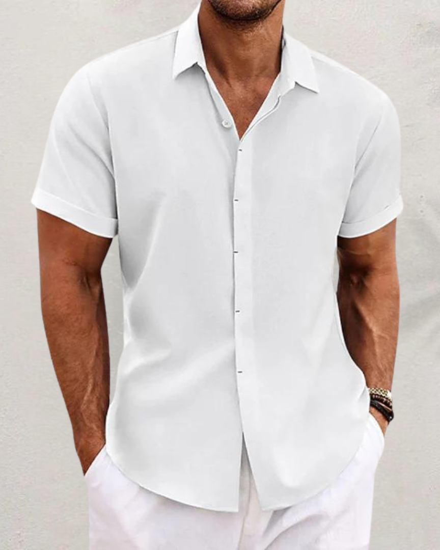Caleb | Short Sleeve Textured Button-Up Shirt for Men