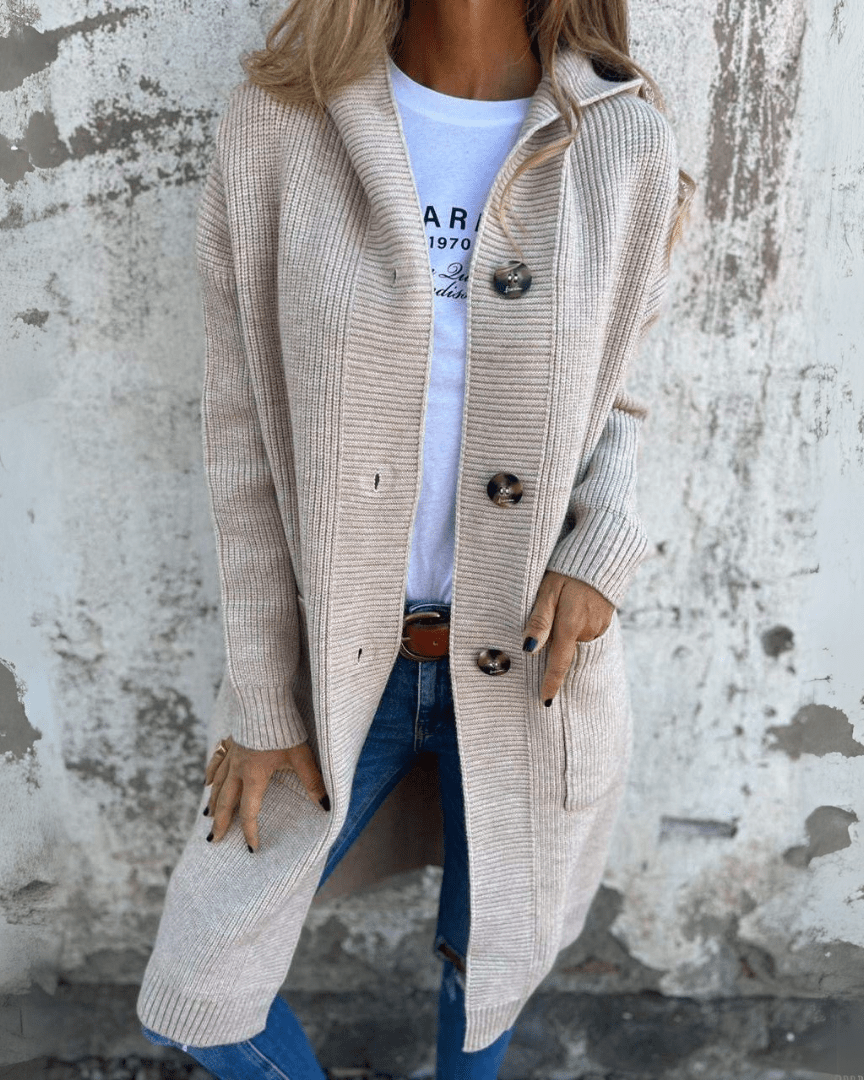Nyla | Long Button-Down Knit Cardigan for Women