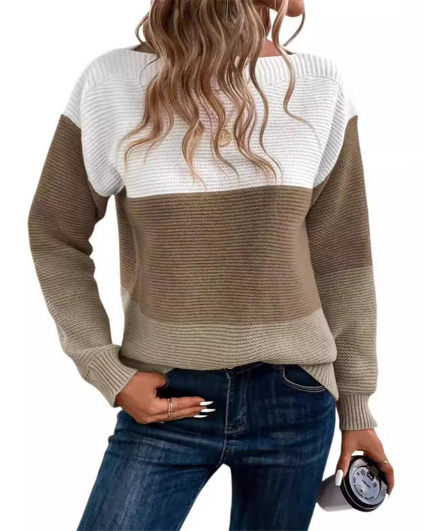 Hailey | Relaxed Knit Colorblock Pullover Sweater for Women