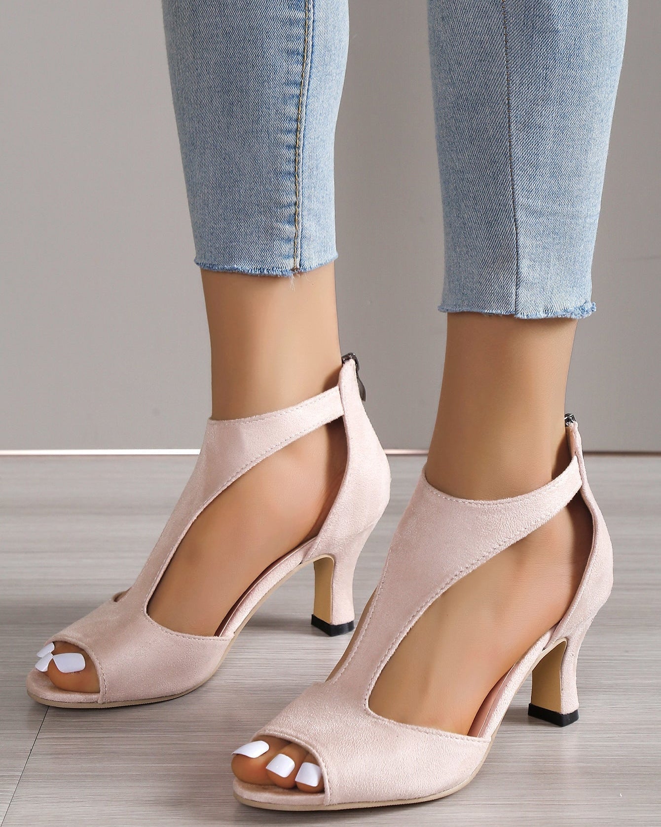 Elena | Open-Toe Cutout Supportive Heeled Sandals for Women
