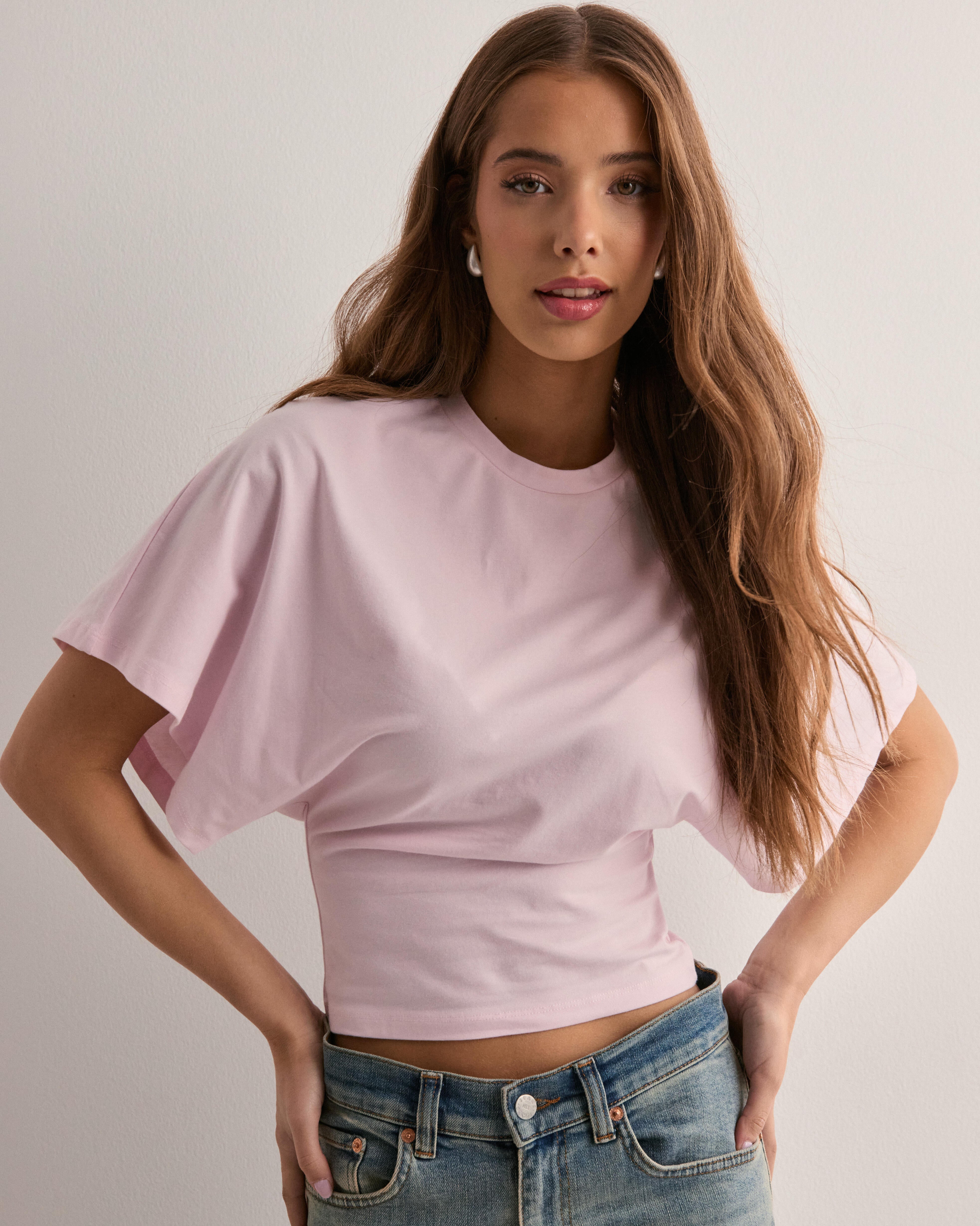 Maya | Wide-Sleeve Fitted Cropped Top for Women