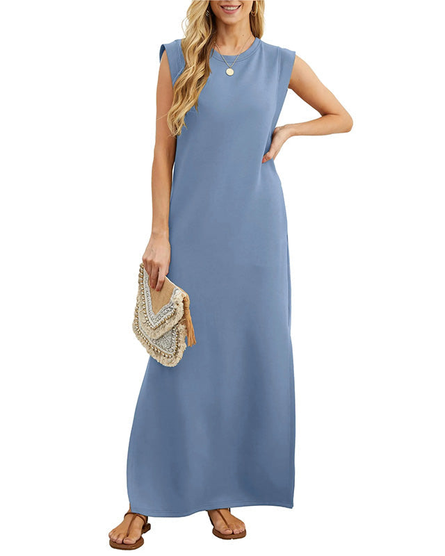 Layla | Sleeveless Side-Slit Maxi Dress for Women