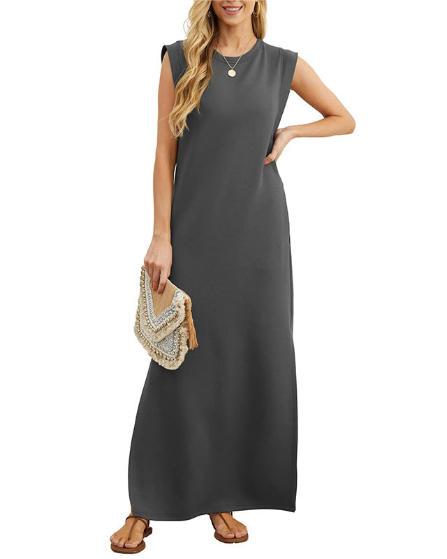 Layla | Sleeveless Side-Slit Maxi Dress for Women