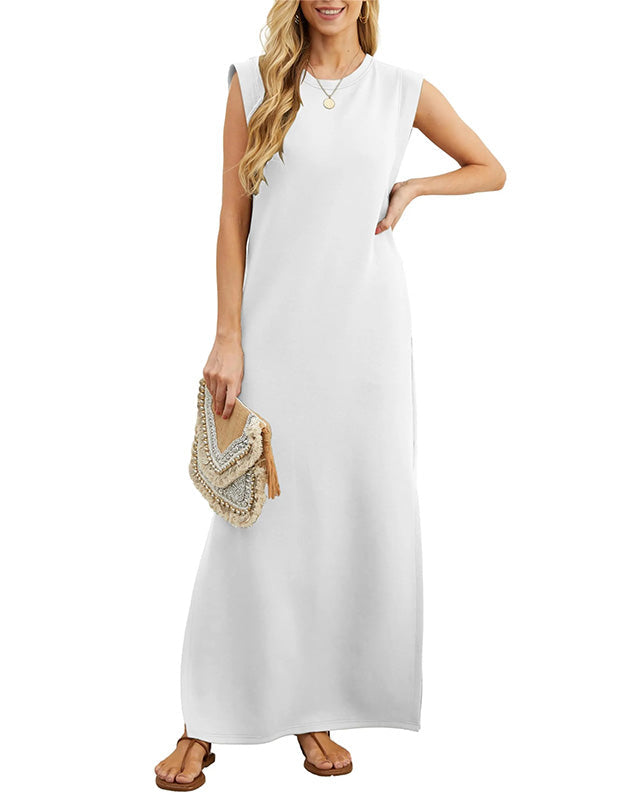 Layla | Sleeveless Side-Slit Maxi Dress for Women