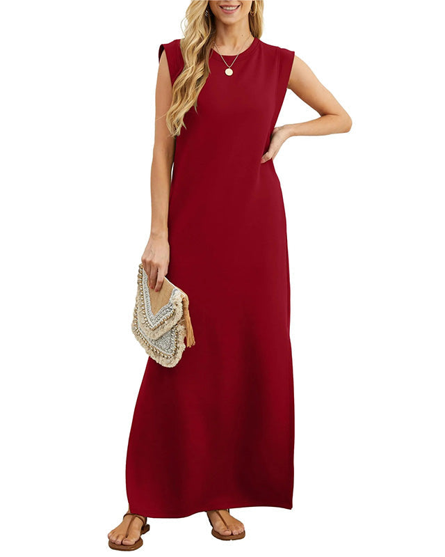 Layla | Sleeveless Side-Slit Maxi Dress for Women