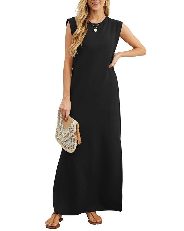 Layla | Sleeveless Side-Slit Maxi Dress for Women