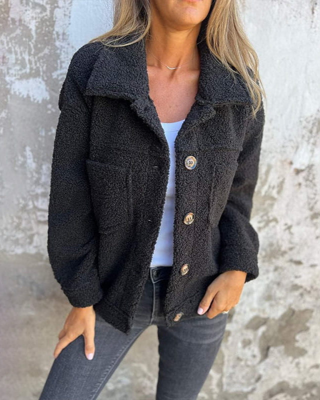 Giselle | Button-Up Textured Teddy Jacket for Women